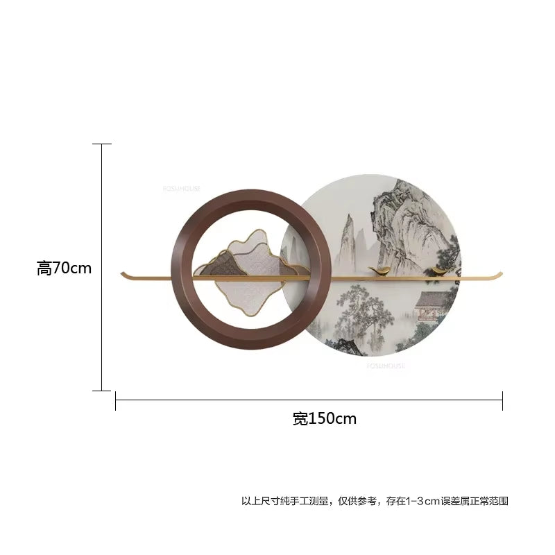 Modern Living Room Hanging Decorations Porch Bedroom Metal Pendant New Chinese Style Home Decor Luxury Luminous Room Decoration