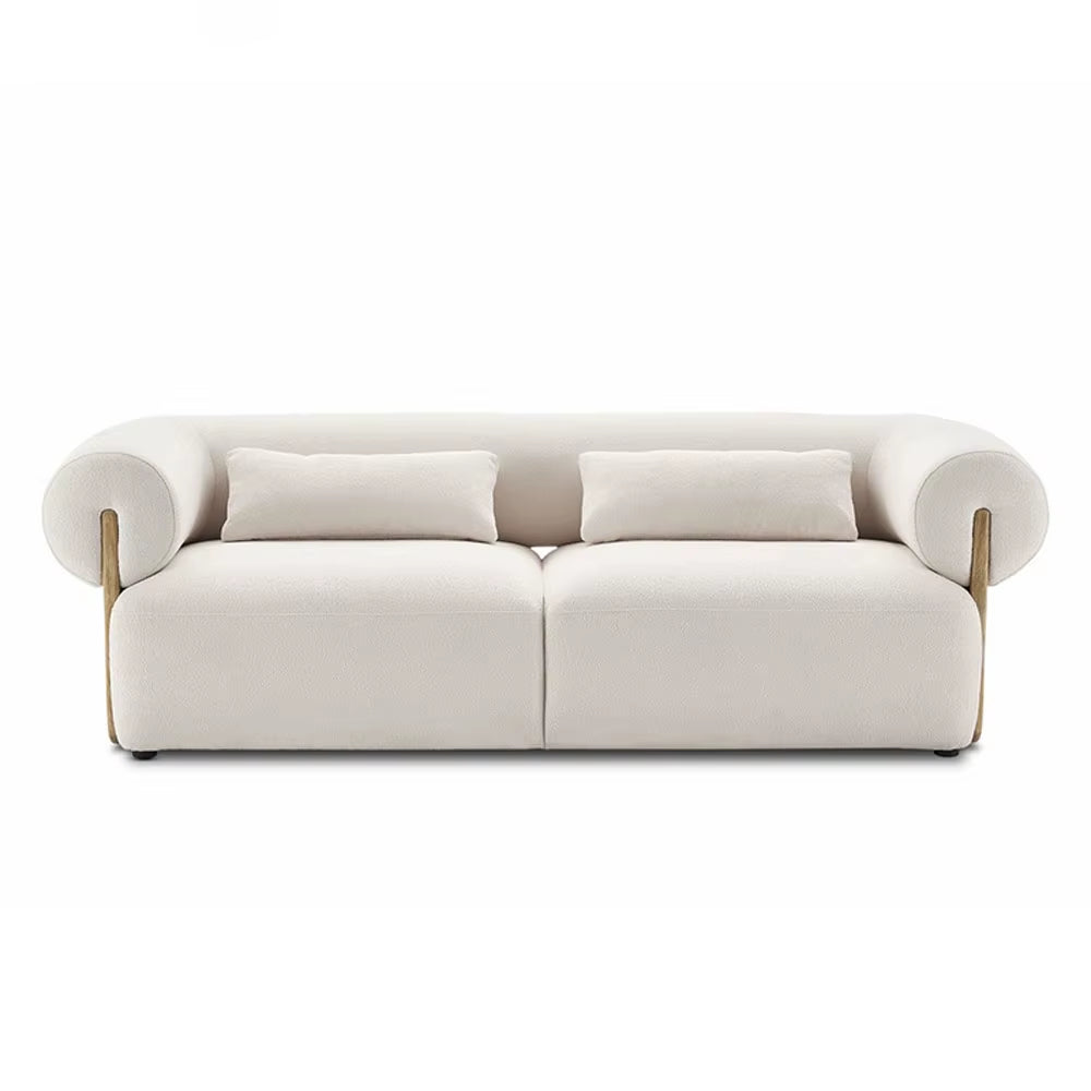 Italian Modular Couch Home Furniture Solid Wood Curved Sofa Fabric White Cashmere Living Room Sofas