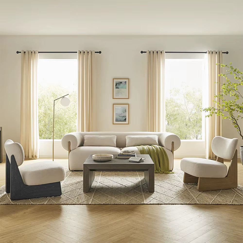 Italian Modular Couch Home Furniture Solid Wood Curved Sofa Fabric White Cashmere Living Room Sofas