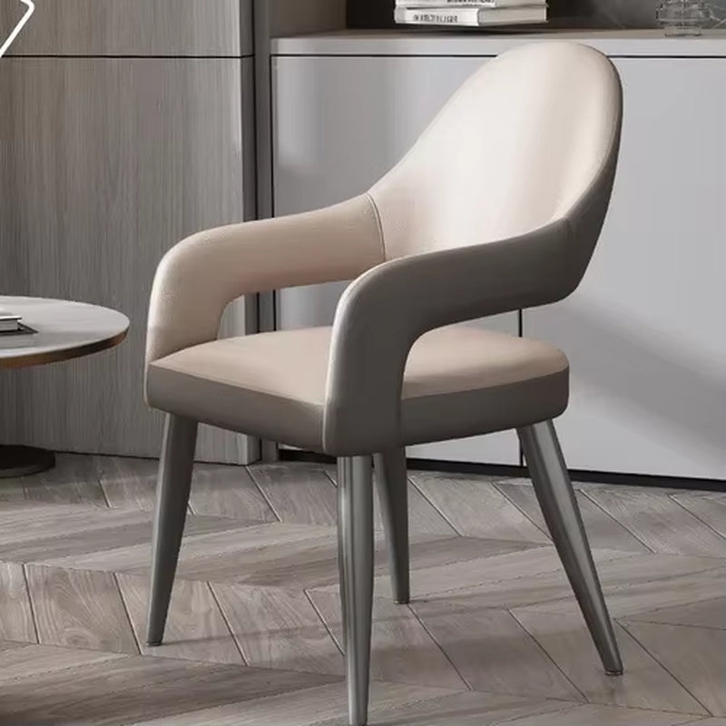 Modern Minimalist Dining Chairs for Kitchen Household Leather Living Room Chair Nordic Hotel Restaurant Leisure Backrest Chairs