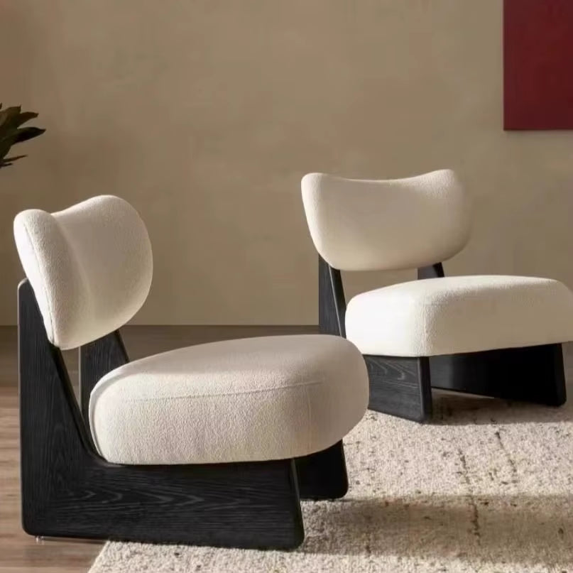 Italian Style Velvet Single Sofa Living Room Solid Wood Chair Leisure Living Room Chairs Balcony Study Room Leisure Chairs