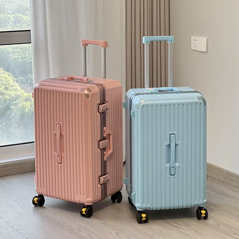 Large Capacity Travel Luggage Aluminum Frame Suitcase Trolley Case 24/28/30 Inch Travel Suitcase with Cup Holder Boarding Case