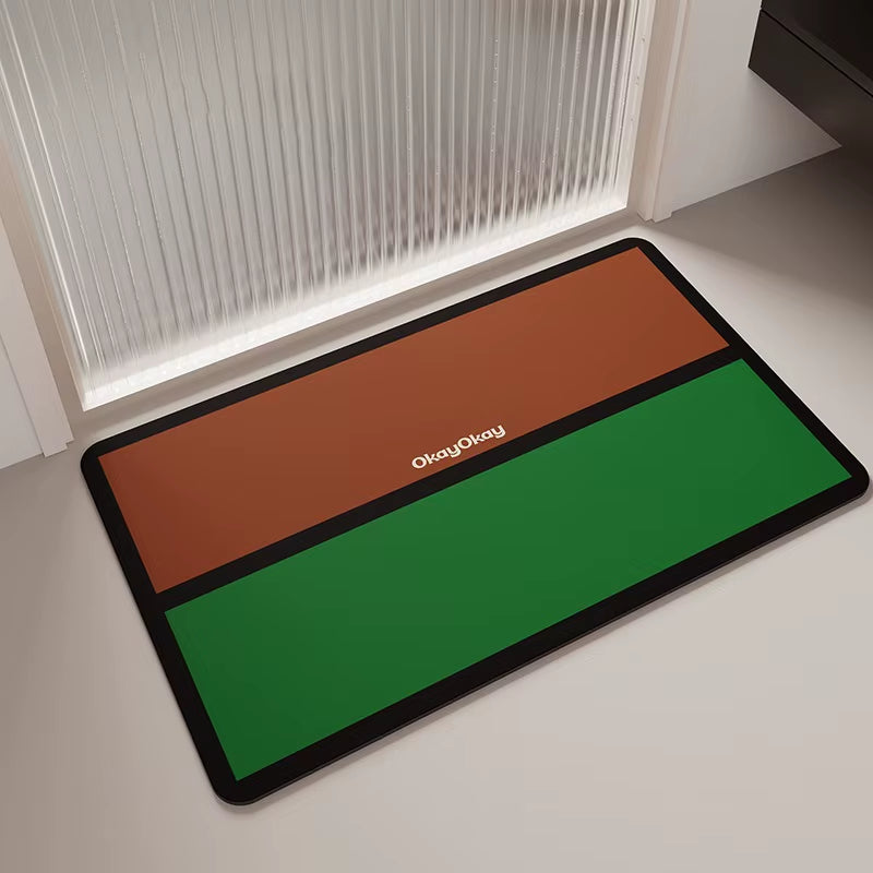 Simple Style Contrast Color Collage Stripes Bathroom Absorbent Floor Mat Soft Diatom Mud Toilet Door Mats Bathroom Non-Slip Rug