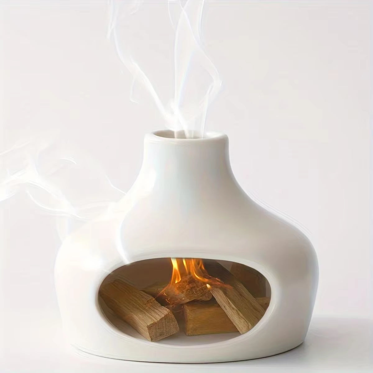 Elegant Ceramic Palo Santo & Sage Burner with Chimney - Perfect for Meditation, Yoga, and Aromatherapy - Ideal Home Decor Gift