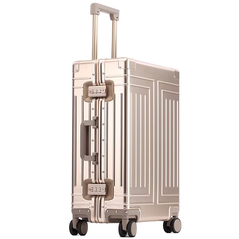 20"24"26"30" Inch Aluminum Trolley Suitcase Waterproof Metallic Cabin Luggage Trolly Bag Aluminium Travel Suitcase with Wheels