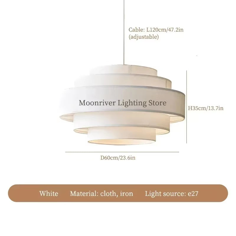 Wabi Sabi Cloth Led Ceiling Chandelier Japan Living Room Ceiling Lamp Restaurant Dining Room Pendant Lights Home Decorations