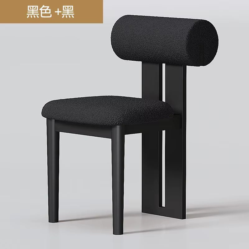 Nordic French Vintage Solid Wood Dining Chair - Mid-Century Retro Backrest Hippo Chair for Home, Living Room & Vanity