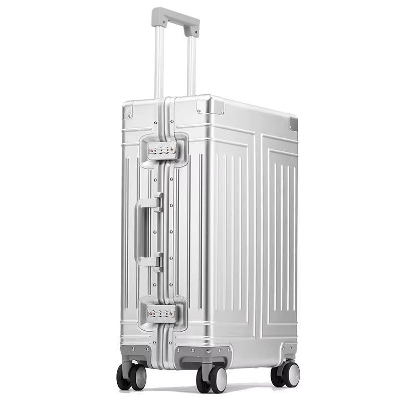 20"24"26"30" Inch Aluminum Trolley Suitcase Waterproof Metallic Cabin Luggage Trolly Bag Aluminium Travel Suitcase with Wheels