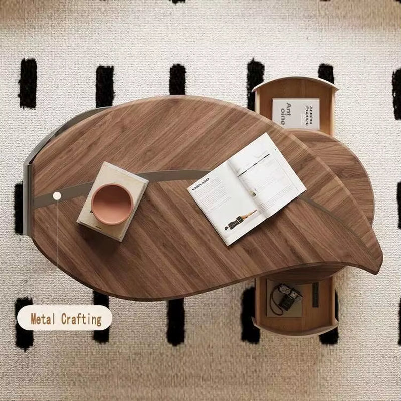 New Light Luxury Modern Solid Wood Coffee Table Shaped Small House Villa Living Room Household