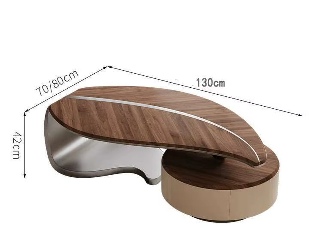 New Light Luxury Modern Solid Wood Coffee Table Shaped Small House Villa Living Room Household