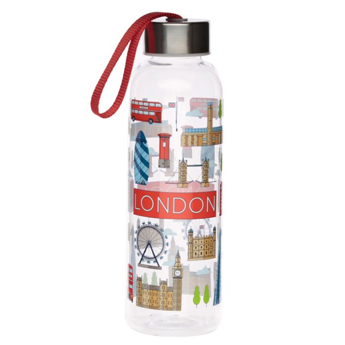 London Icons 500ml Water Bottle with Metallic Lid