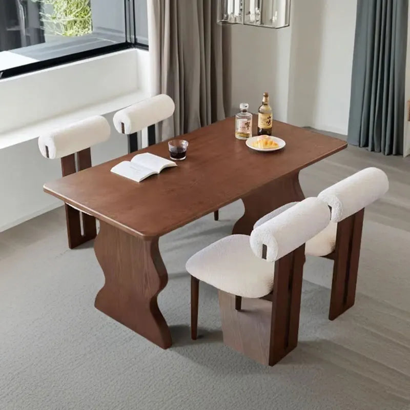 Kensington Dining Table in solid walnut with sculptural base — Mayfair Serenity