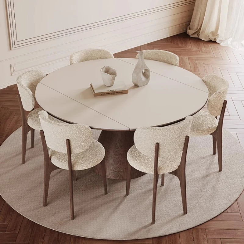 Chelsea Round Dining — Oak & Bouclé