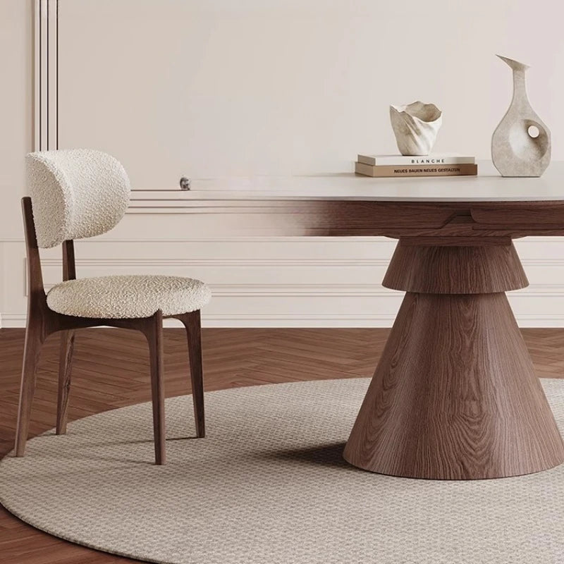 Chelsea Round Dining — Oak & Bouclé