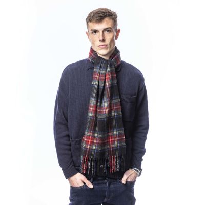 Black Stewart Tartan Woollen Scarf - Heritgae (Scarves & Snoods) - Eurostick