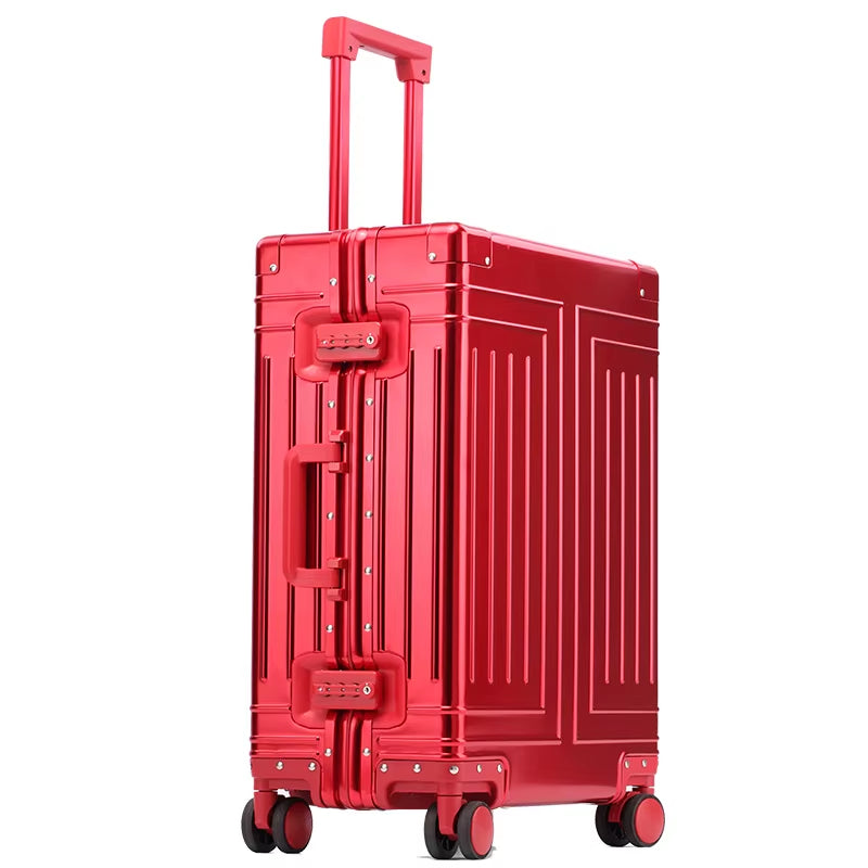 20"24"26"30" Inch Aluminum Trolley Suitcase Waterproof Metallic Cabin Luggage Trolly Bag Aluminium Travel Suitcase with Wheels