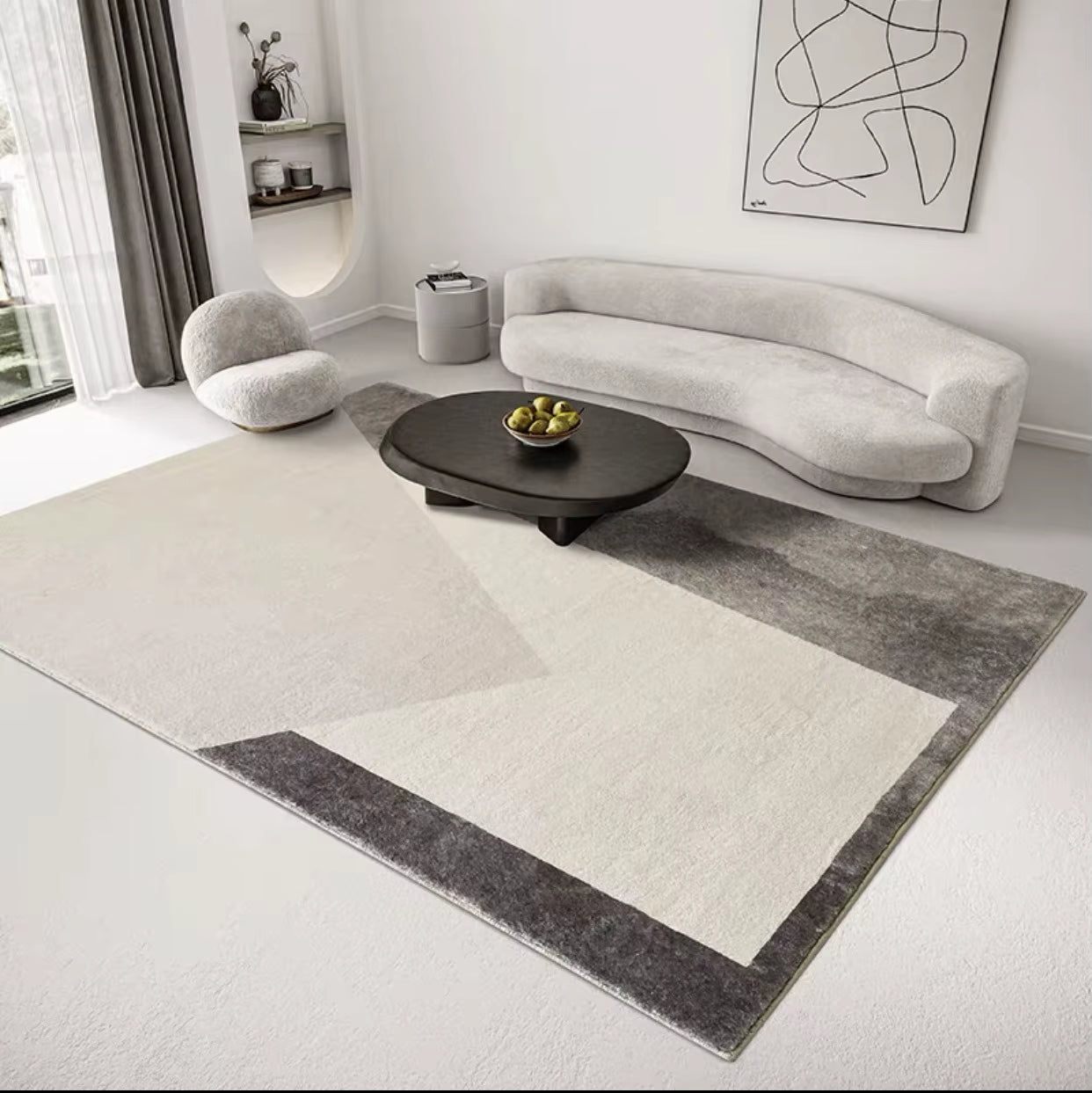 Modern Simple Geometric Pattern Living Room Carpet Soft Comfortable Room Rugs Home Decoration Easy Care Sofa Coffee Table Rug