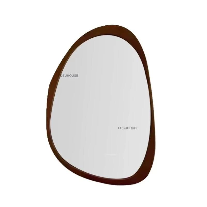 American Retro Smart Bath Mirrors Luxury Wall-Mounted Vanity Mirror Home Shaped Bathroom Mirror with LED Light Decorative Mirror