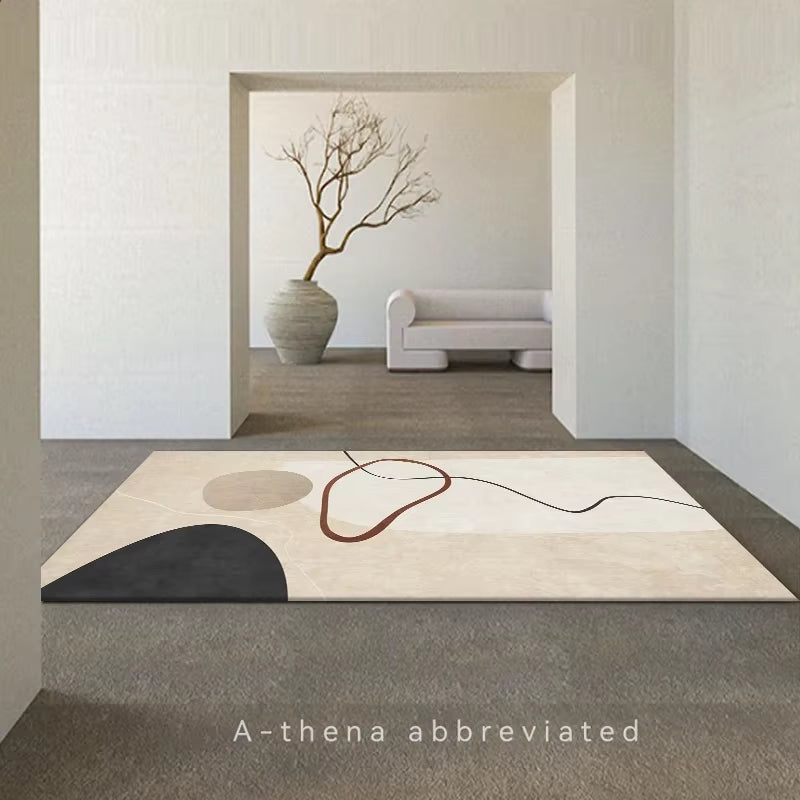 Japanese Wabi-Sabi Living Room Carpet Luxury Bedroom Decor Abstract Carpet Modern Nordic Lounge Rug Washable Non-Slip Floor Mat