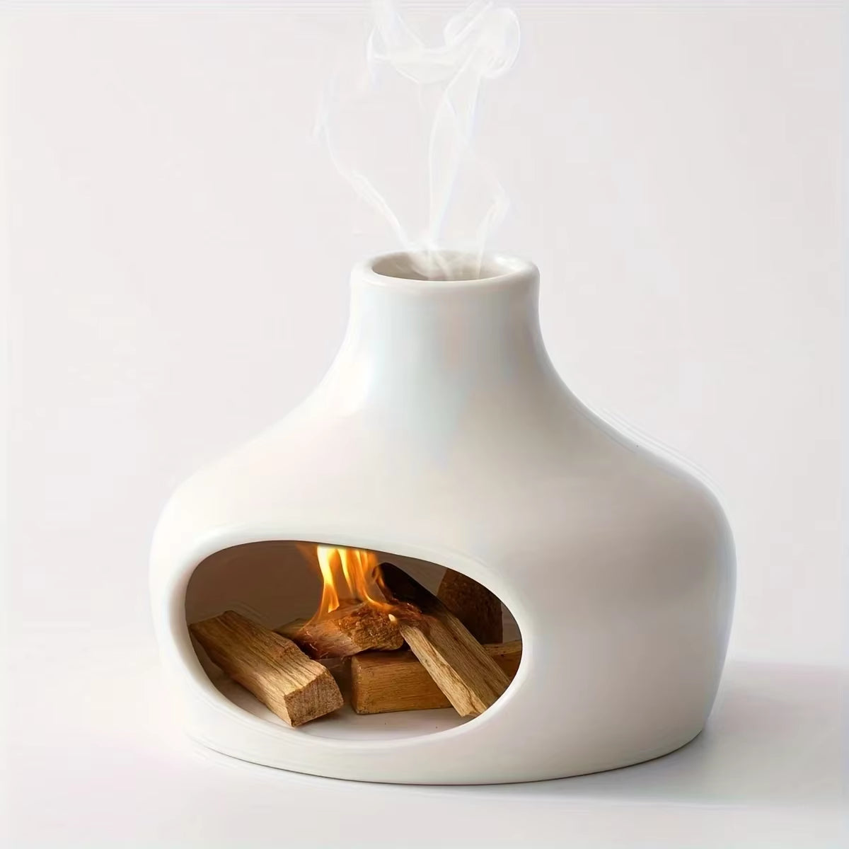 Elegant Ceramic Palo Santo & Sage Burner with Chimney - Perfect for Meditation, Yoga, and Aromatherapy - Ideal Home Decor Gift