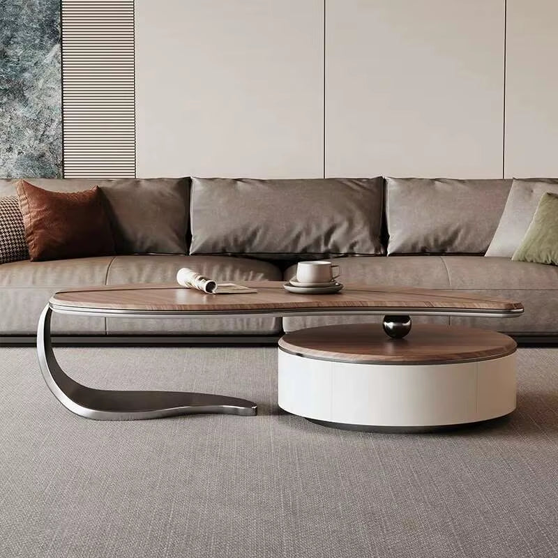 New Light Luxury Modern Solid Wood Coffee Table Shaped Small House Villa Living Room Household