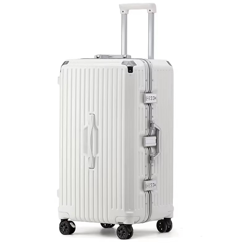 Large Capacity Travel Luggage Aluminum Frame Suitcase Trolley Case 24/28/30 Inch Travel Suitcase with Cup Holder Boarding Case