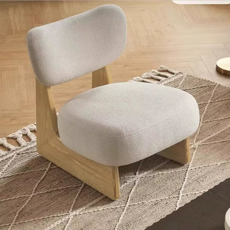 Italian Style Velvet Single Sofa Living Room Solid Wood Chair Leisure Living Room Chairs Balcony Study Room Leisure Chairs