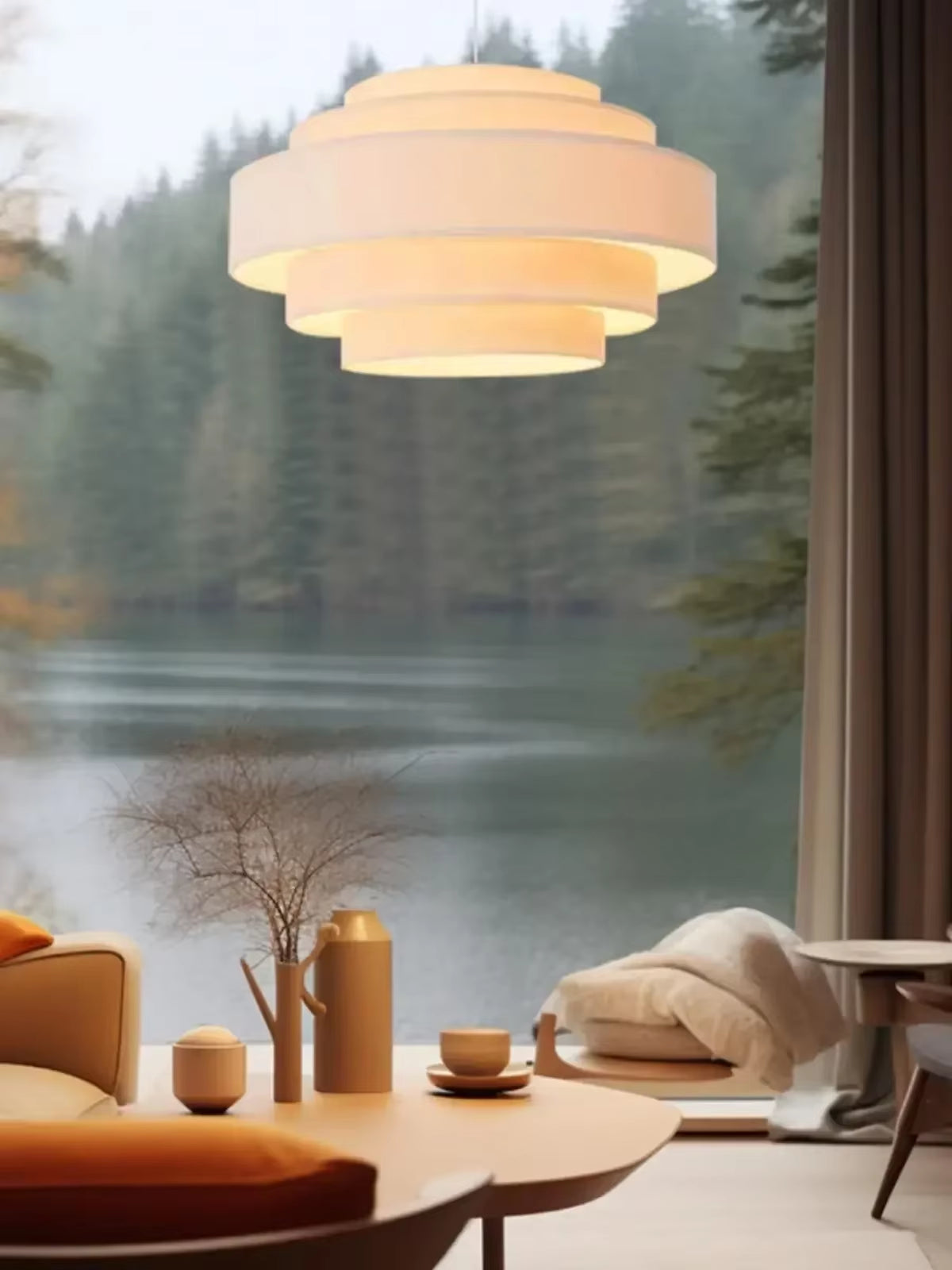 Wabi Sabi Cloth Led Ceiling Chandelier Japan Living Room Ceiling Lamp Restaurant Dining Room Pendant Lights Home Decorations