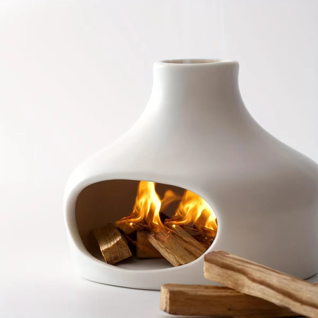 Elegant Ceramic Palo Santo & Sage Burner with Chimney - Perfect for Meditation, Yoga, and Aromatherapy - Ideal Home Decor Gift