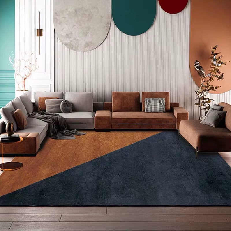 Scandinavian Light Luxury Living Room Carpet Orange High-Grade Home Decoration Soft Rugs for Bedroom Area Rug Large Lounge Mat