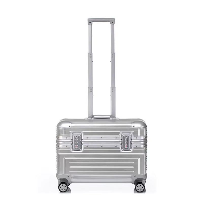 Aluminum Spinner 18" Camera Trolley Suitcase Pilot Luggage Bag Photography Suitcase on Wheels