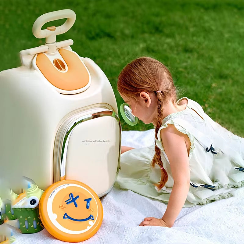 Children'S Luggage Box Ride-On Three-In-One Baby Large Capacity 20-Inch Carry-On Suitcase with Wet/Dry Separation and Brakes