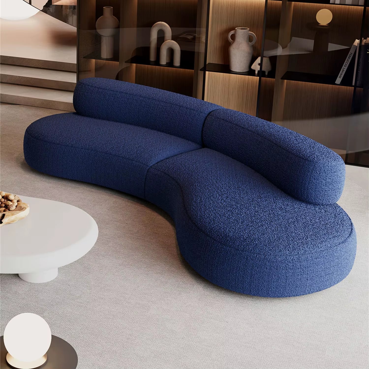 Modern Semicircle Home Sofa Hotel Lobby Office Reception Sofa Living Room Moon Shape Circle Sofa 6 Seat Big Couch