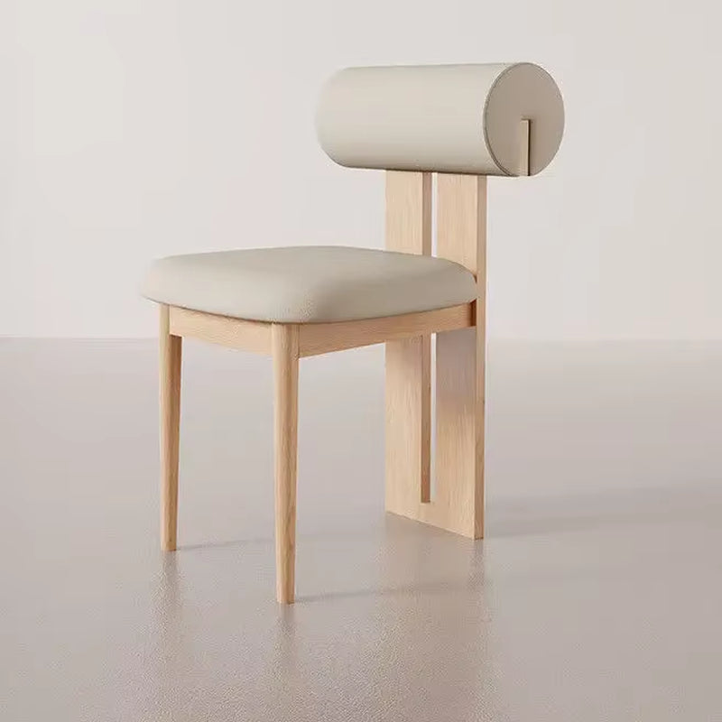 Nordic French Vintage Solid Wood Dining Chair - Mid-Century Retro Backrest Hippo Chair for Home, Living Room & Vanity