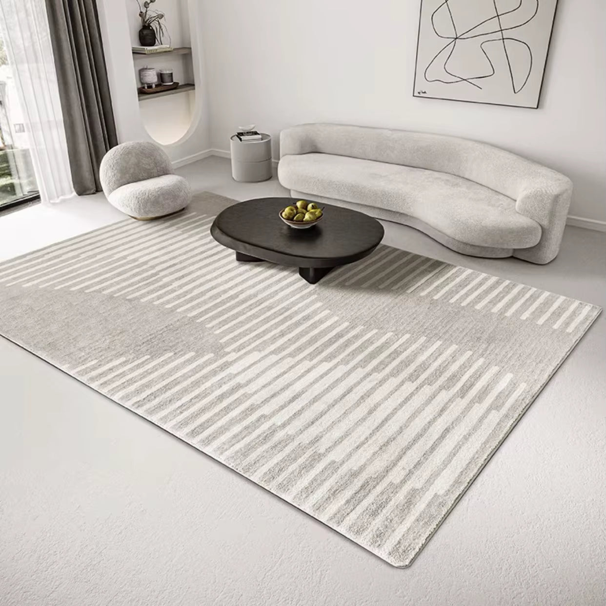Modern Simple Geometric Pattern Living Room Carpet Soft Comfortable Room Rugs Home Decoration Easy Care Sofa Coffee Table Rug