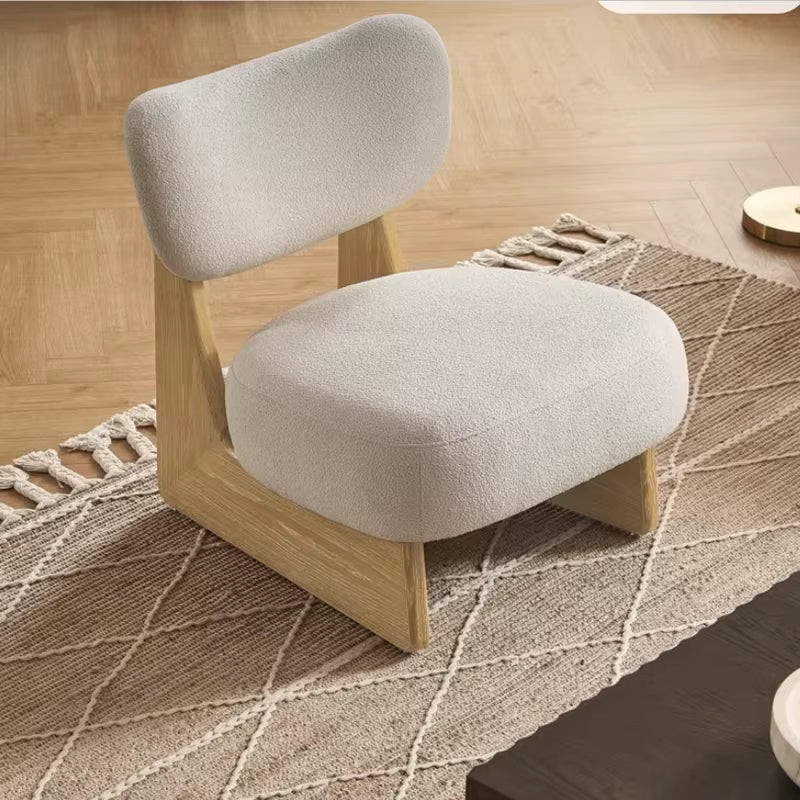 Italian Style Velvet Single Sofa Living Room Solid Wood Chair Leisure Living Room Chairs Balcony Study Room Leisure Chairs
