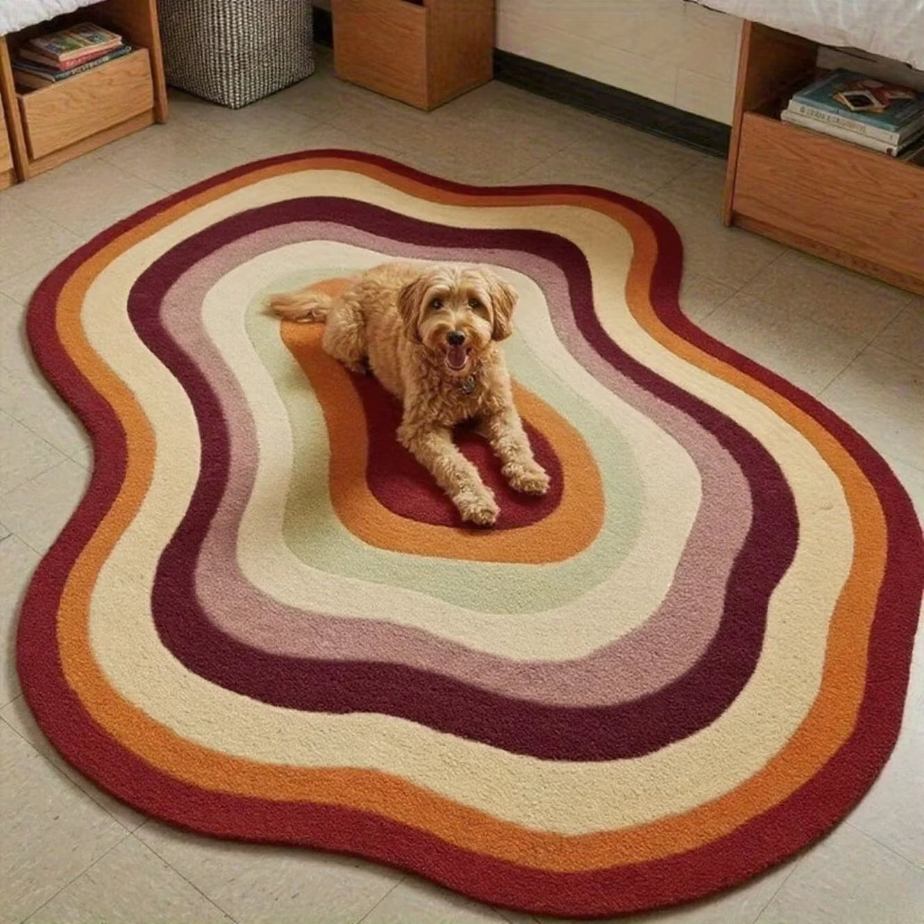 Dopamine Color Bedroom Decor Irregular Carpet Large Area Carpets for Living Room Thick Plush Cloakroom Floor Mat Fluffy Soft Rug