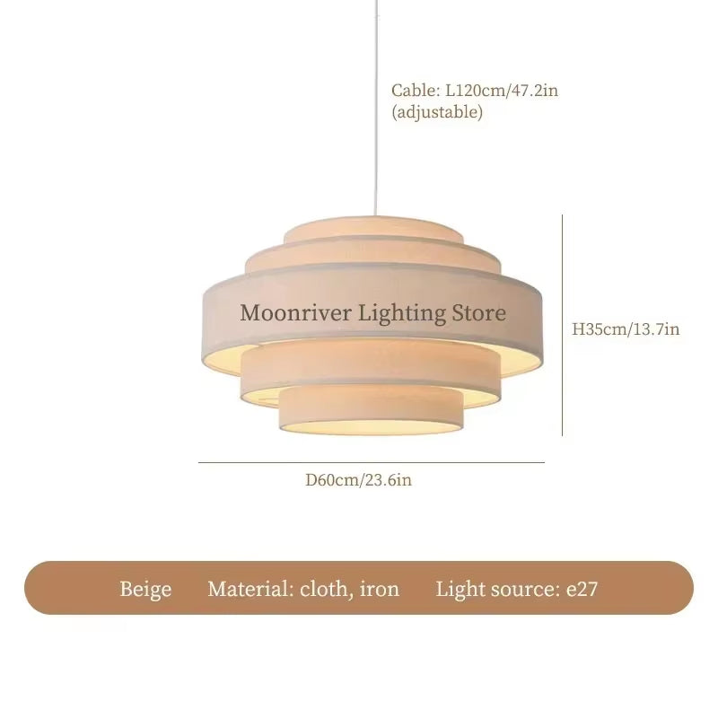 Wabi Sabi Cloth Led Ceiling Chandelier Japan Living Room Ceiling Lamp Restaurant Dining Room Pendant Lights Home Decorations