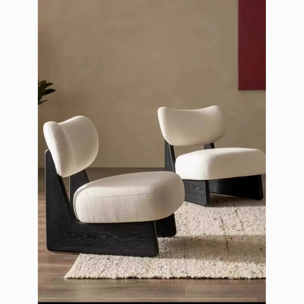 Italian Style Velvet Single Sofa Living Room Solid Wood Chair Leisure Living Room Chairs Balcony Study Room Leisure Chairs