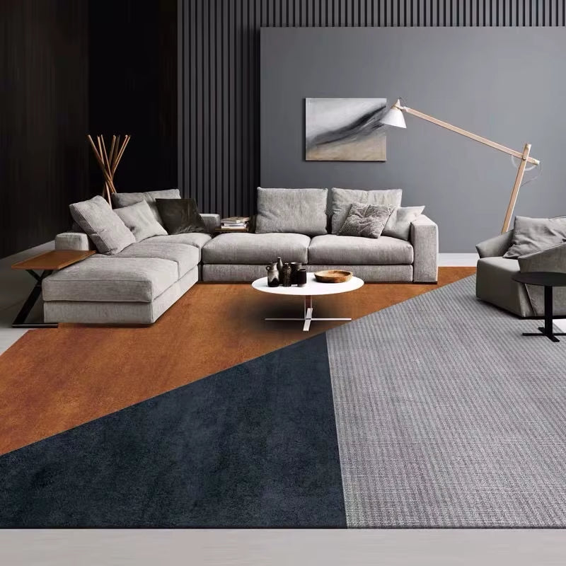 Scandinavian Light Luxury Living Room Carpet Orange High-Grade Home Decoration Soft Rugs for Bedroom Area Rug Large Lounge Mat