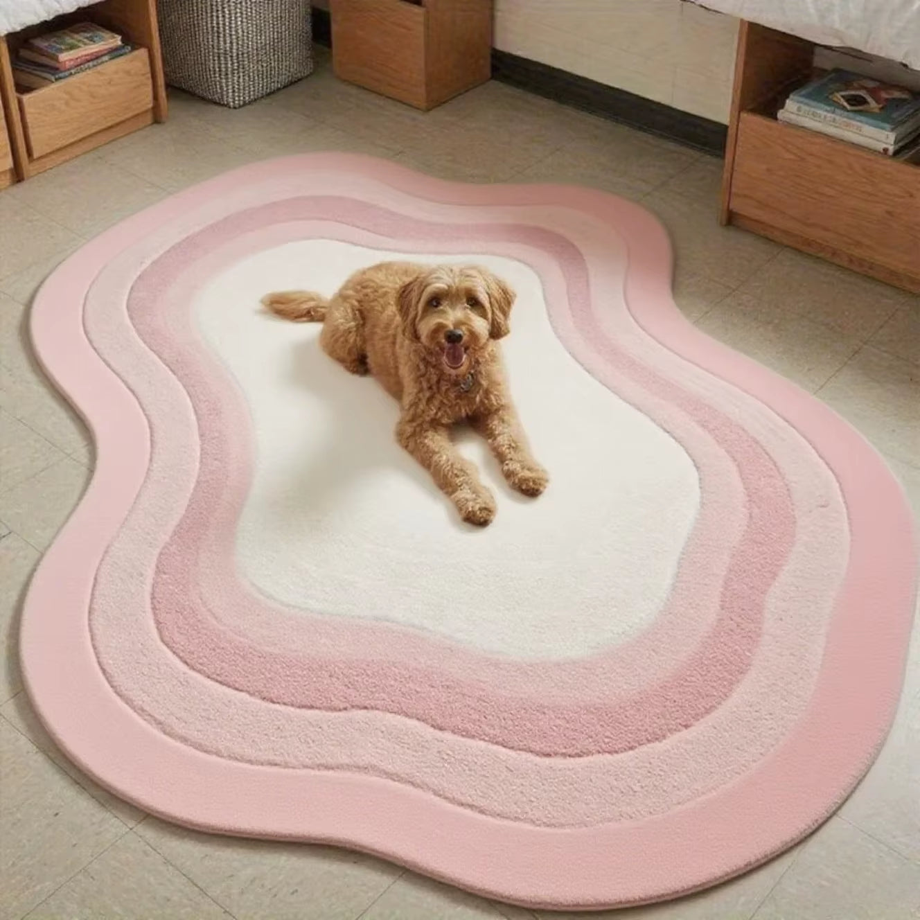 Dopamine Color Bedroom Decor Irregular Carpet Large Area Carpets for Living Room Thick Plush Cloakroom Floor Mat Fluffy Soft Rug
