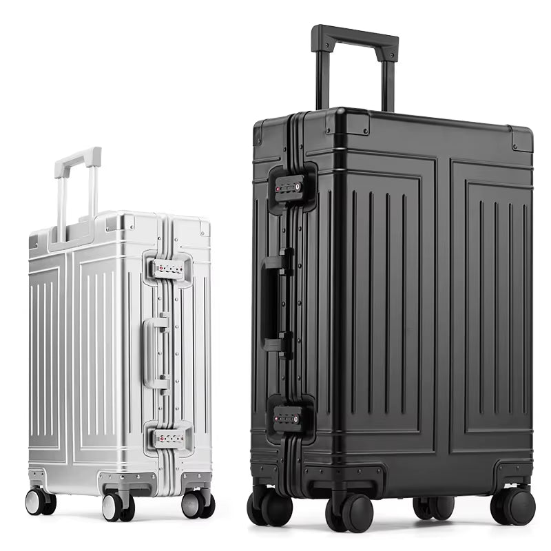 20"24"26"30" Inch Aluminum Trolley Suitcase Waterproof Metallic Cabin Luggage Trolly Bag Aluminium Travel Suitcase with Wheels