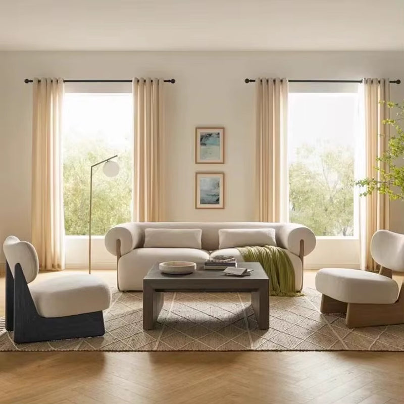 Italian Style Velvet Single Sofa Living Room Solid Wood Chair Leisure Living Room Chairs Balcony Study Room Leisure Chairs