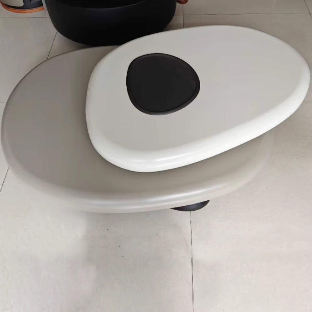 Turning Wood Coffee Table Rotating Pebble Shape Design Living Room Walnut Wooden Modern Tea Coffee Table