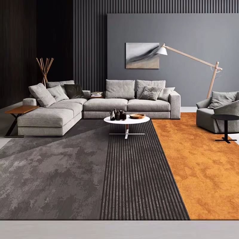 Scandinavian Light Luxury Living Room Carpet Orange High-Grade Home Decoration Soft Rugs for Bedroom Area Rug Large Lounge Mat