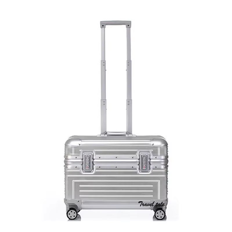 Aluminum Spinner 18" Camera Trolley Suitcase Pilot Luggage Bag Photography Suitcase on Wheels