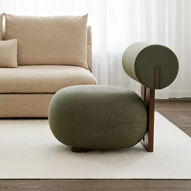 Household Nordic Solid Wood Single Sofa Chair Light Luxury Customizable Living Room Chair Simple Woolen Velvet Leisure Chair New