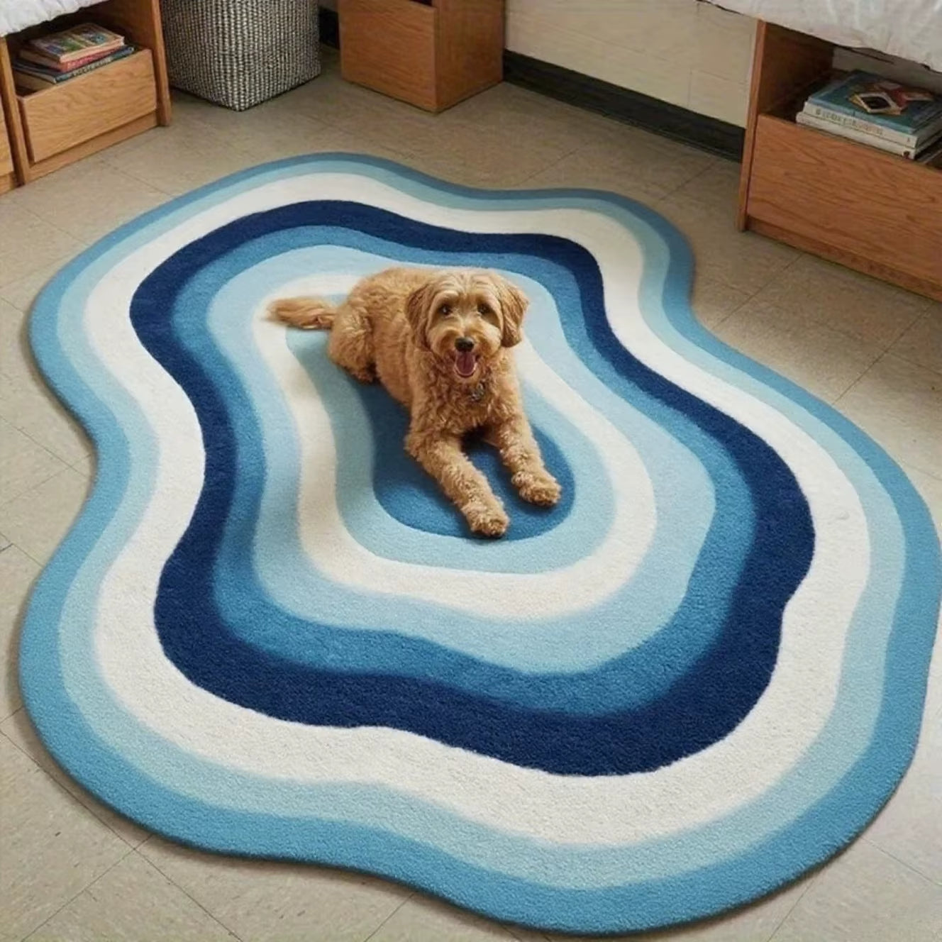 Dopamine Color Bedroom Decor Irregular Carpet Large Area Carpets for Living Room Thick Plush Cloakroom Floor Mat Fluffy Soft Rug