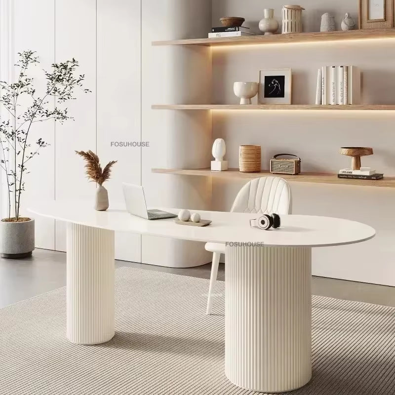 Nordic Rock Board Computer Desk Designer Light Luxury Office Desks Modern Office Furniture Study Desk Beauty Consultation Table