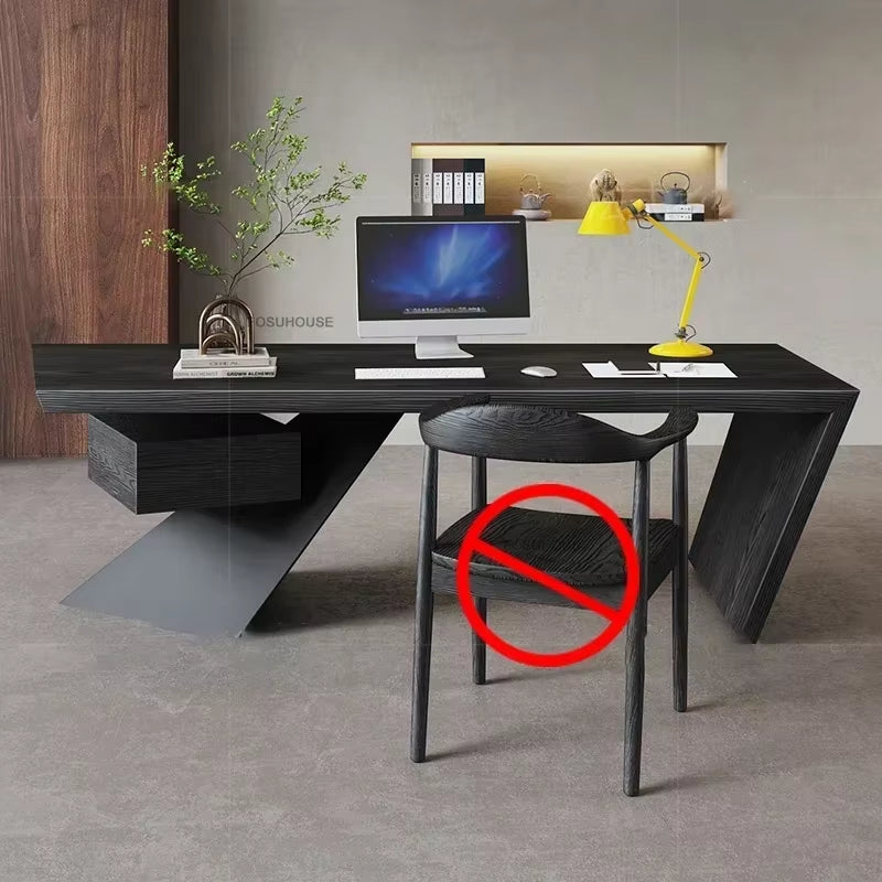 Industrial Iron Boss Desk Designer Retro Office Desks American Office Furniture Home Luxury Solid Wood Computer Table Study Desk